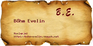 Bőhm Evelin névjegykártya